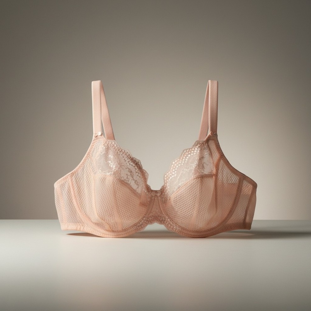 Elomi Charley Side Support‎ Bra 38G Ballet Pink Lace Mesh EL4382BAK